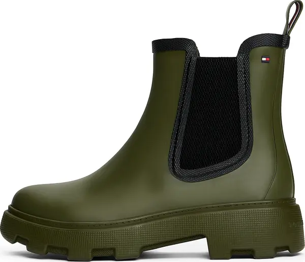 TOMMY HILFIGER TOMMY HILFIGER Gumene čizme  tamno zelena / crna