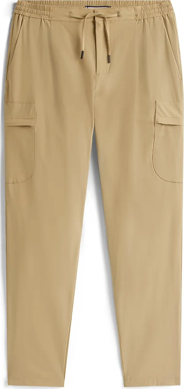 TOMMY HILFIGER TOMMY HILFIGER Hlače  boja devine dlake (camel) / mornarsko plava / crvena / bijela