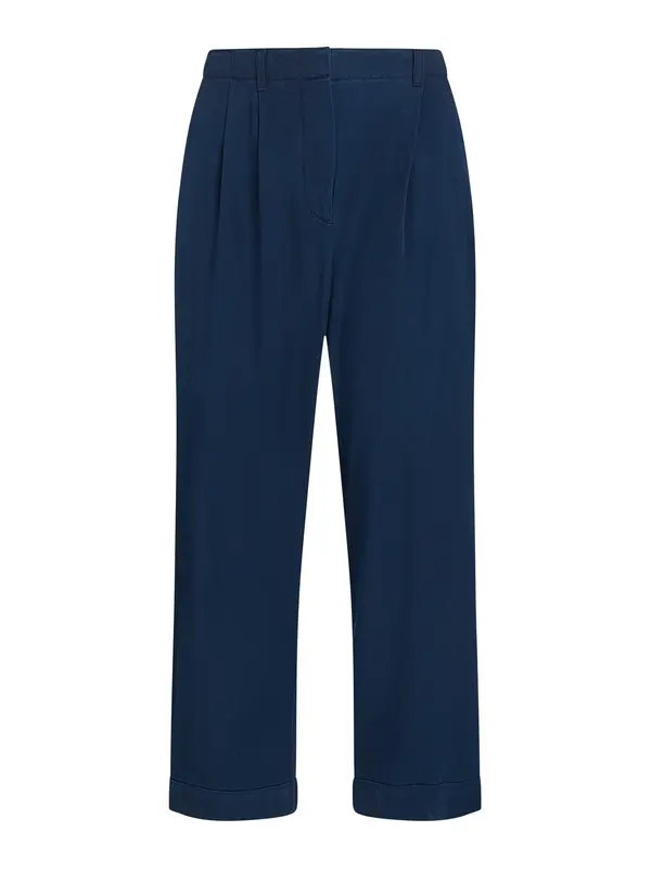 TOMMY HILFIGER TOMMY HILFIGER Hlače s naborima  morsko plava