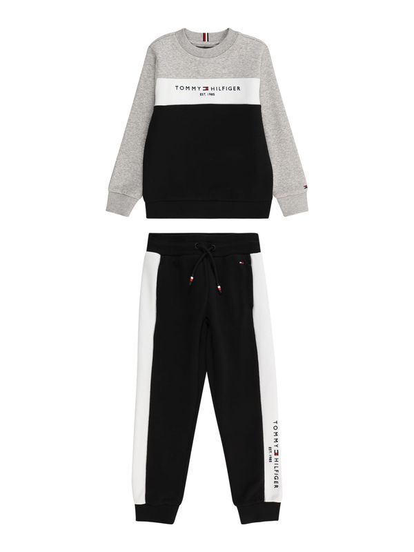 TOMMY HILFIGER TOMMY HILFIGER Jogging komplet  siva melange / crna / bijela