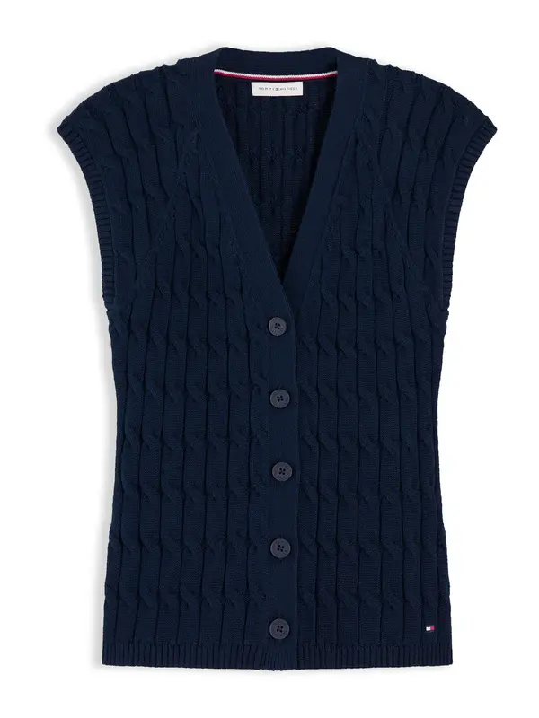 TOMMY HILFIGER TOMMY HILFIGER Kardigan bez rukava  mornarsko plava