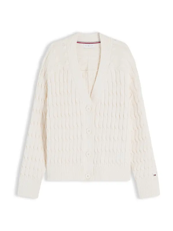 TOMMY HILFIGER TOMMY HILFIGER Kardigan 'Cable Oversized'  boja slonovače