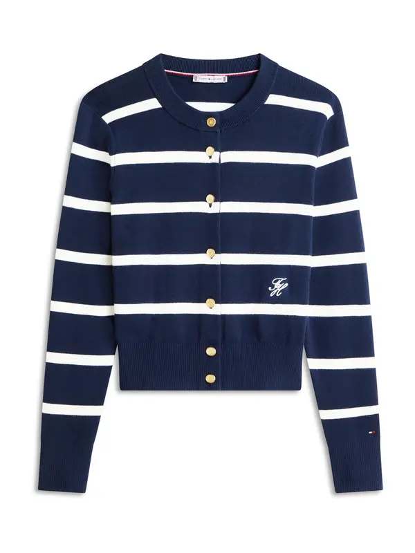 TOMMY HILFIGER TOMMY HILFIGER Kardigan  mornarsko plava / bijela