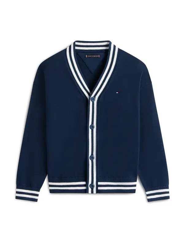 TOMMY HILFIGER TOMMY HILFIGER Kardigan 'VARSITY'  tamno plava / bijela