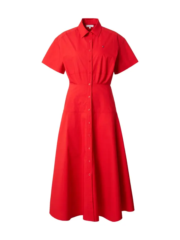 TOMMY HILFIGER TOMMY HILFIGER Košulja haljina 'Fit And Flare Midi'  neonsko crvena