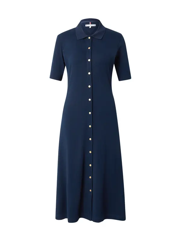 TOMMY HILFIGER TOMMY HILFIGER Košulja haljina 'GOLD BUTTON F&F MIDI DRESS'  tamno plava