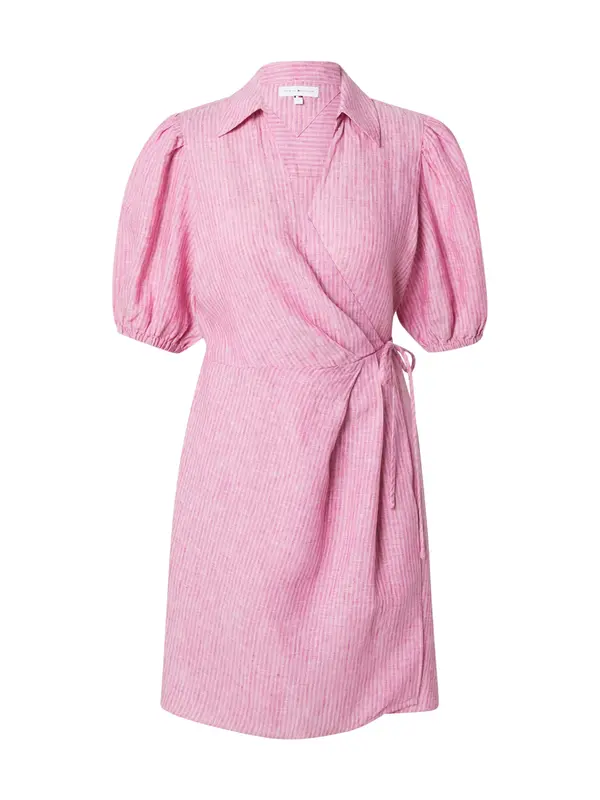 TOMMY HILFIGER TOMMY HILFIGER Košulja haljina 'Pure Relaxed Mini Wrap'  boja pijeska / svijetloroza