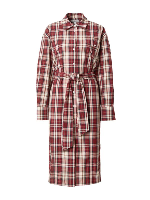 TOMMY HILFIGER TOMMY HILFIGER Košulja haljina  tamno plava / svijetložuta / karmin crvena / bijela