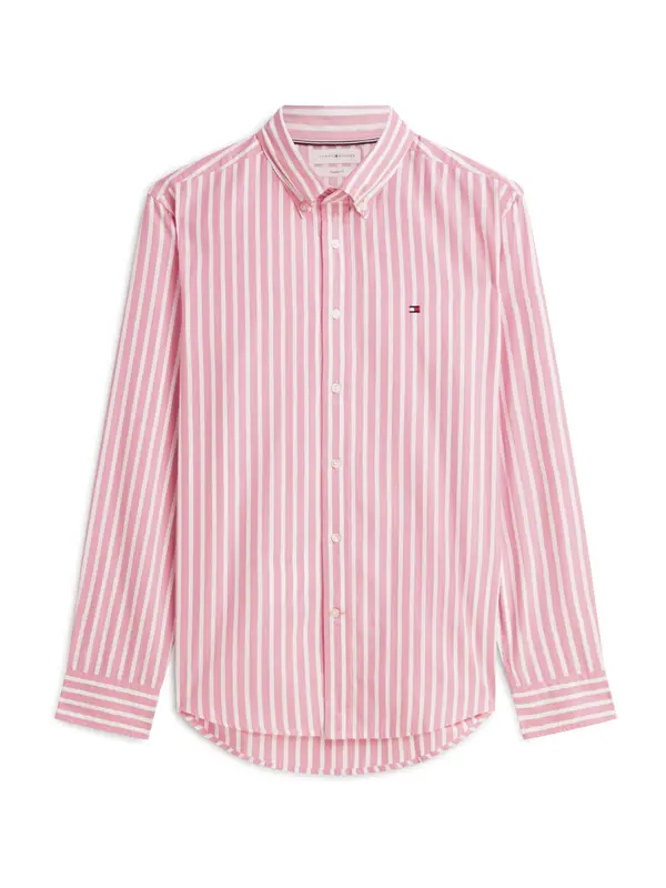 TOMMY HILFIGER TOMMY HILFIGER Košulja 'Regular Fit Flex Stripe'  svijetloroza / bijela