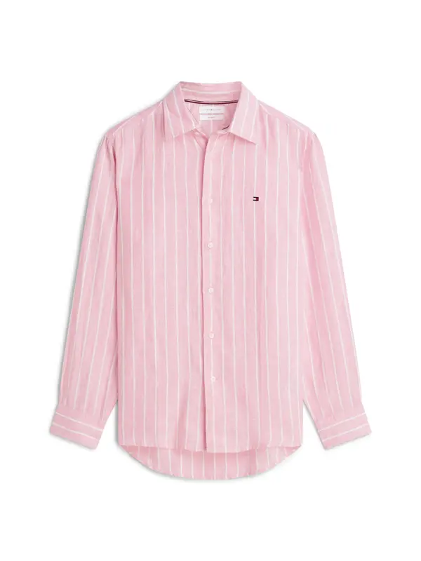 TOMMY HILFIGER TOMMY HILFIGER Košulja 'Regular Fit Textured Stripe Pure'  svijetloroza / bijela
