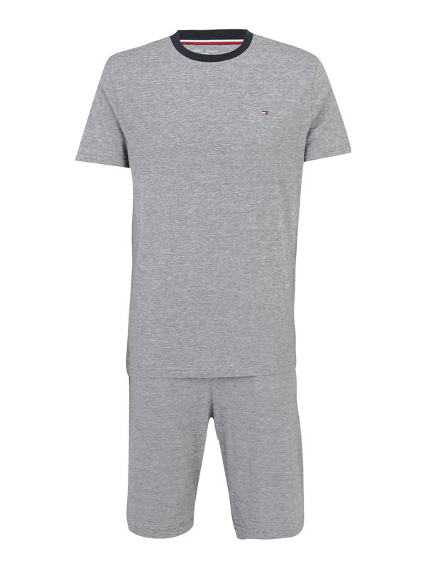 TOMMY HILFIGER TOMMY HILFIGER Kratka pidžama  siva melange / crna