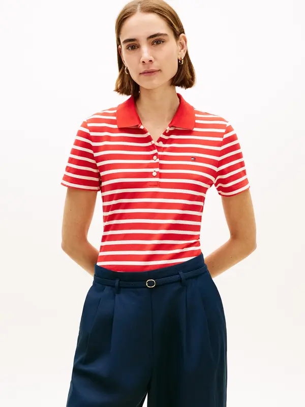 TOMMY HILFIGER TOMMY HILFIGER Majica '1985'  narančasto crvena / bijela