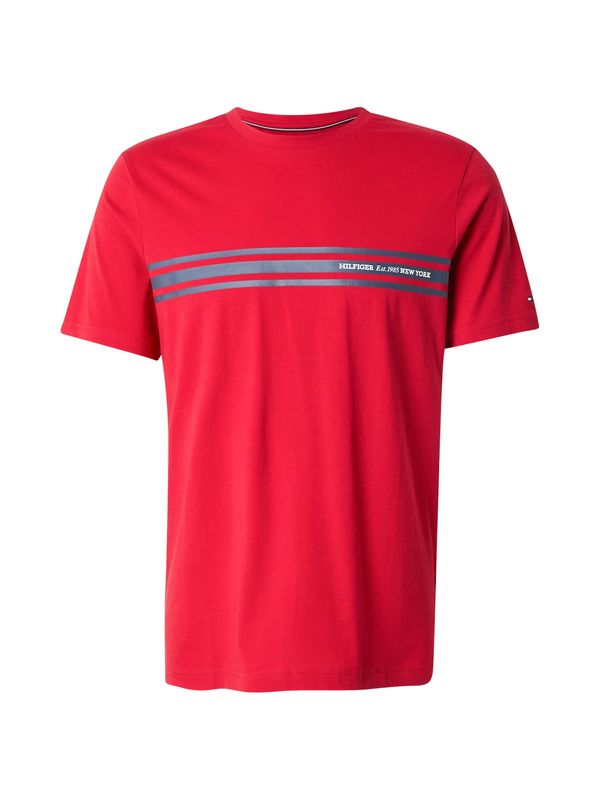 TOMMY HILFIGER TOMMY HILFIGER Majica  bazalt siva / crvena / bijela