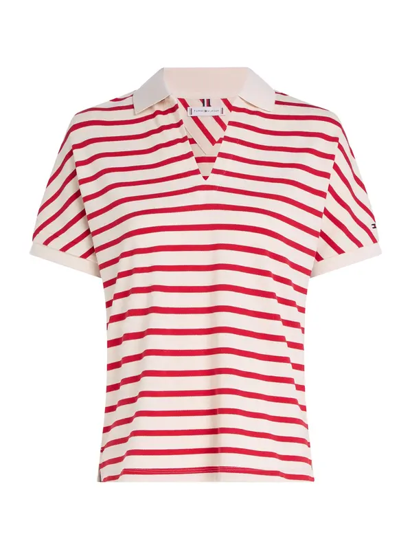 TOMMY HILFIGER TOMMY HILFIGER Majica  bež / krvavo crvena