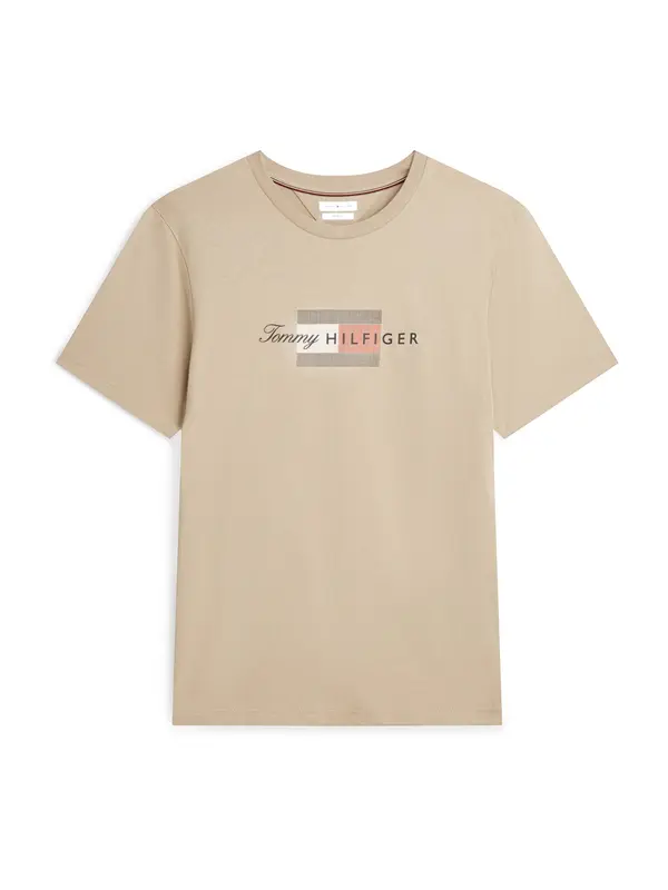 TOMMY HILFIGER TOMMY HILFIGER Majica  bež / svijetlocrvena / crna / bijela