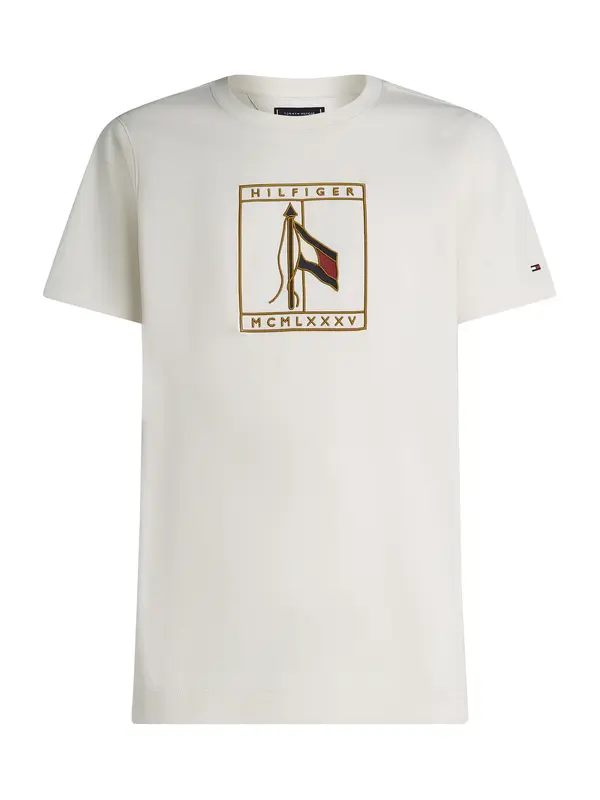 TOMMY HILFIGER TOMMY HILFIGER Majica  boja pijeska / morsko plava / sepija / tamno crvena