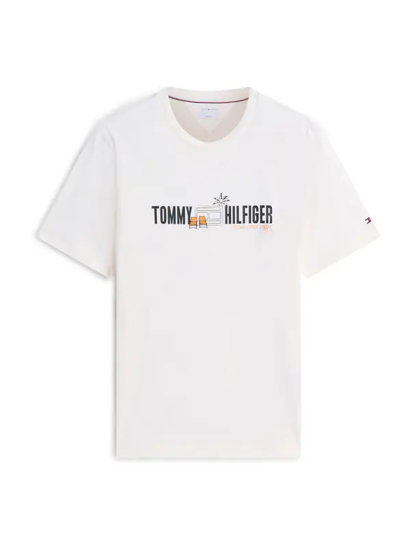 TOMMY HILFIGER TOMMY HILFIGER Majica  boja slonovače / med / crna