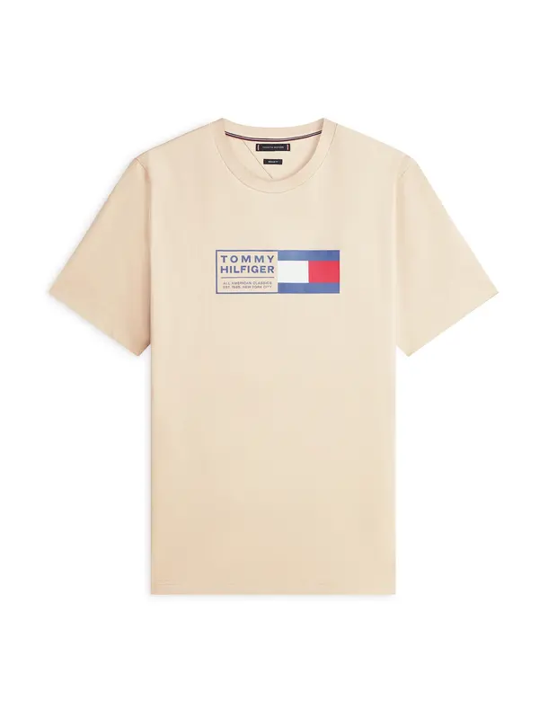 TOMMY HILFIGER TOMMY HILFIGER Majica 'BRAND LOVE'  bež / mornarsko plava / crvena / bijela
