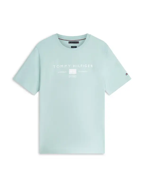 TOMMY HILFIGER TOMMY HILFIGER Majica 'BRAND LOVE'  menta / bijela