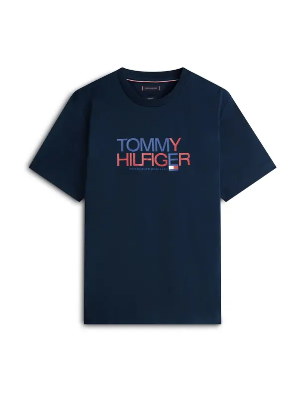 TOMMY HILFIGER TOMMY HILFIGER Majica 'Brand Love'  plava / mornarsko plava / crvena / bijela