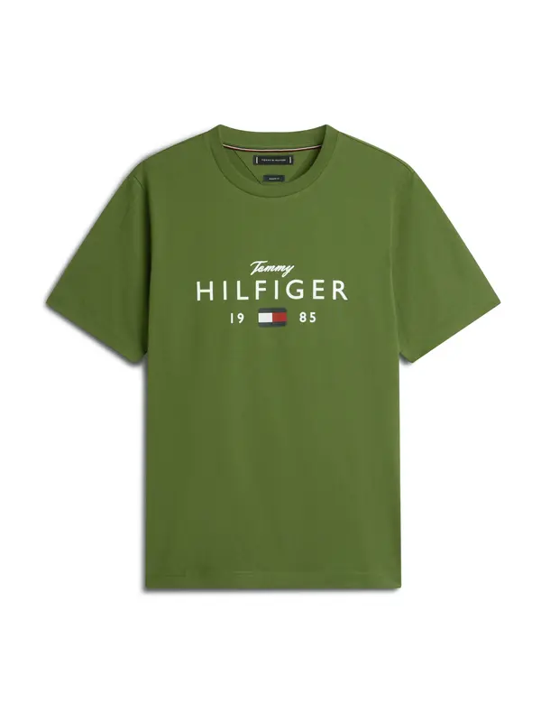 TOMMY HILFIGER TOMMY HILFIGER Majica 'BRAND LOVE'  zelena / crvena / crna / bijela