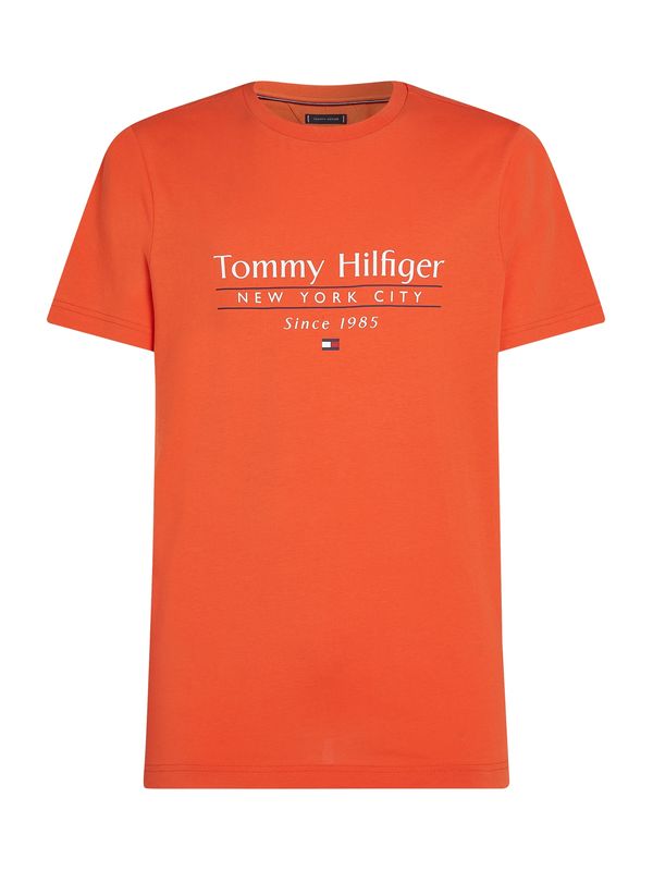 TOMMY HILFIGER TOMMY HILFIGER Majica 'CENTER STACK'  mornarsko plava / narančasta / crvena / bijela