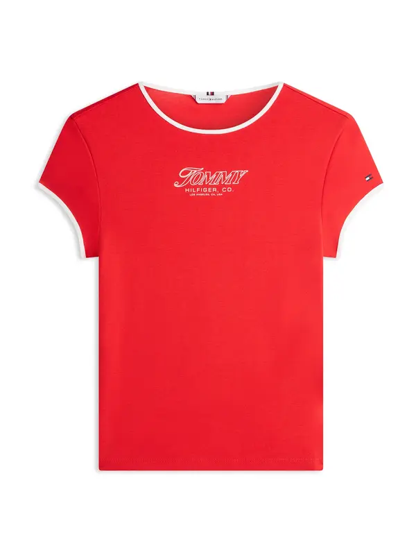 TOMMY HILFIGER TOMMY HILFIGER Majica  ciglasto crvena / bijela