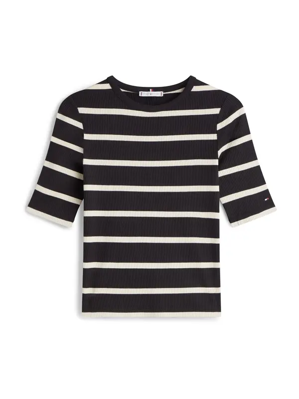 TOMMY HILFIGER TOMMY HILFIGER Majica  crna / prljavo bijela
