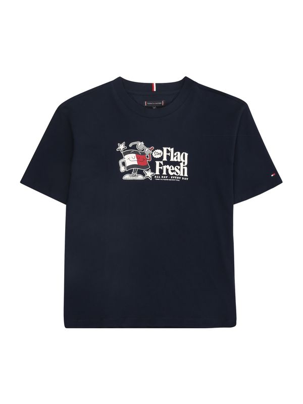 TOMMY HILFIGER TOMMY HILFIGER Majica 'FLAG FUN TEE SS'  mornarsko plava