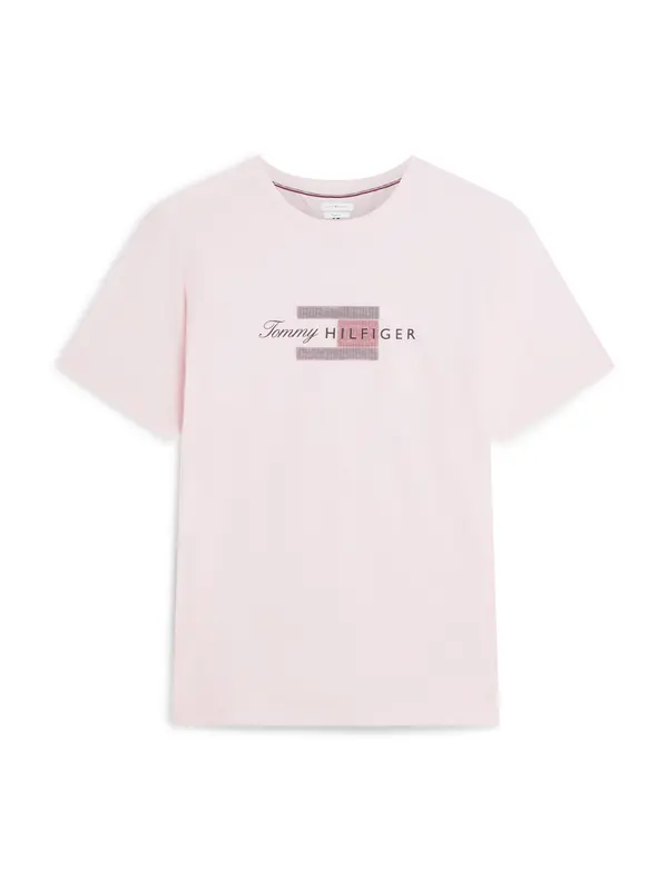 TOMMY HILFIGER TOMMY HILFIGER Majica 'Flag Graphic'  mornarsko plava / pastelno roza / crvena