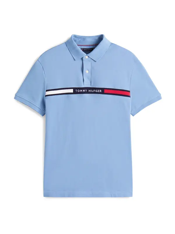TOMMY HILFIGER TOMMY HILFIGER Majica  golublje plava / svijetlo crvena / crna / bijela