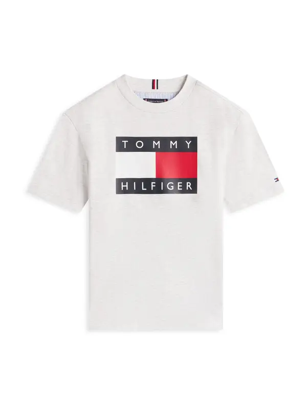 TOMMY HILFIGER TOMMY HILFIGER Majica 'HERITAGE'  svijetlosiva / crvena / crna / bijela