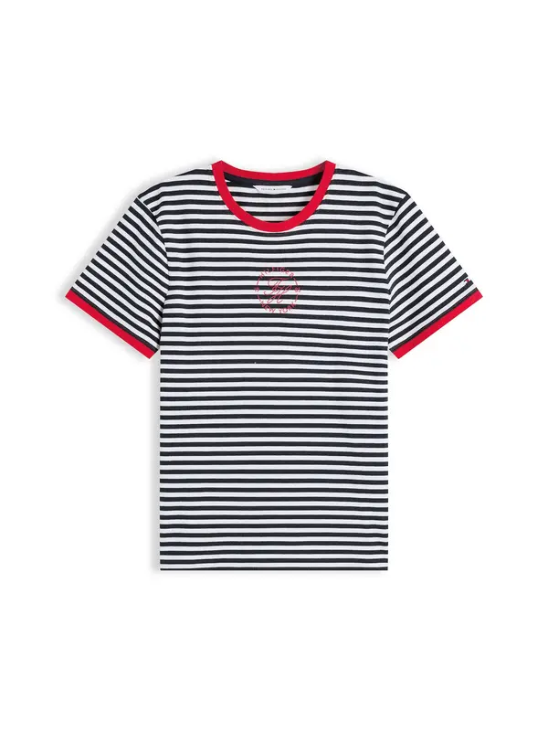 TOMMY HILFIGER TOMMY HILFIGER Majica  mornarsko plava / crvena / bijela