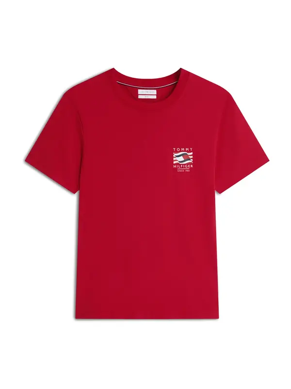 TOMMY HILFIGER TOMMY HILFIGER Majica  mornarsko plava / crvena / vatreno crvena / bijela