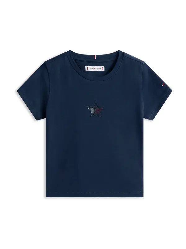 TOMMY HILFIGER TOMMY HILFIGER Majica  mornarsko plava / opal / krvavo crvena / srebro