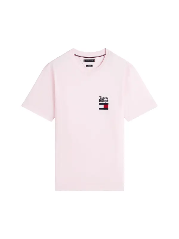 TOMMY HILFIGER TOMMY HILFIGER Majica  mornarsko plava / pastelno roza / crvena / bijela