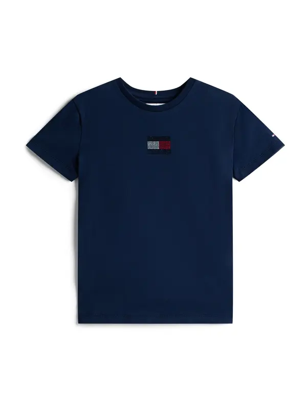TOMMY HILFIGER TOMMY HILFIGER Majica  mornarsko plava / rubin crvena / srebro