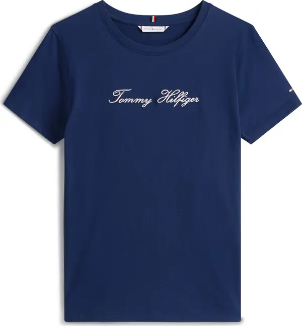 TOMMY HILFIGER TOMMY HILFIGER Majica  mornarsko plava / srebrno siva