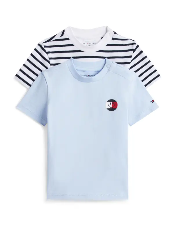 TOMMY HILFIGER TOMMY HILFIGER Majica  mornarsko plava / svijetloplava / crvena / bijela