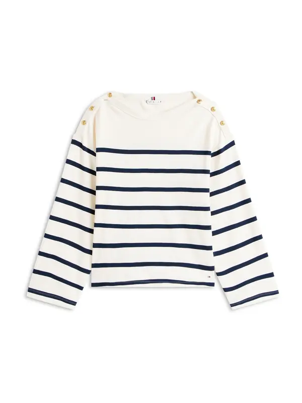 TOMMY HILFIGER TOMMY HILFIGER Majica  mornarsko plava / vuneno bijela