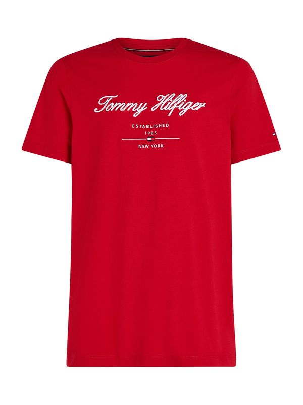 TOMMY HILFIGER TOMMY HILFIGER Majica  morsko plava / krvavo crvena / bijela