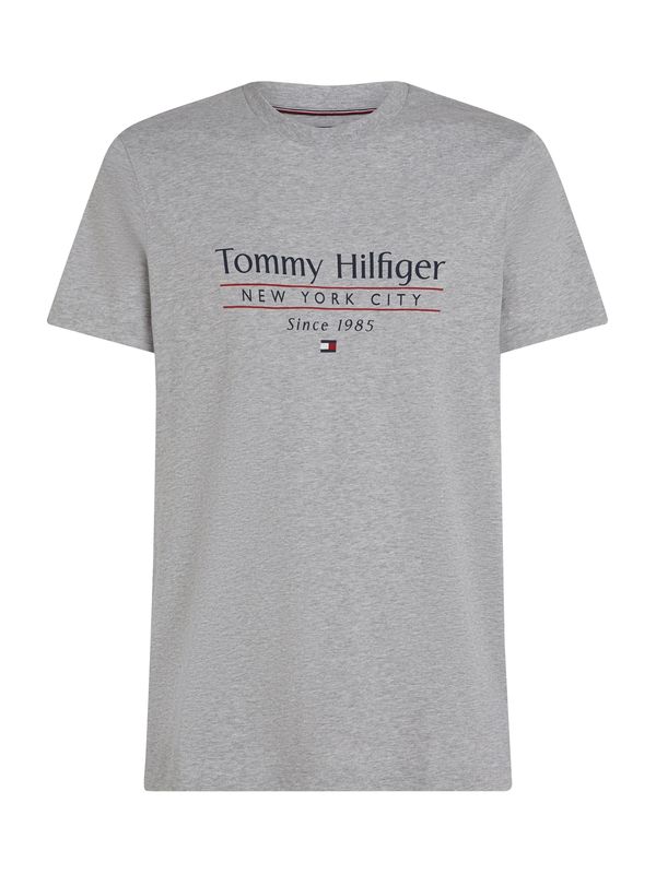 TOMMY HILFIGER TOMMY HILFIGER Majica  morsko plava / siva melange / tamno crvena