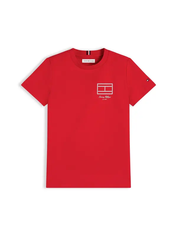 TOMMY HILFIGER TOMMY HILFIGER Majica 'OUTLINE'  crvena / bijela