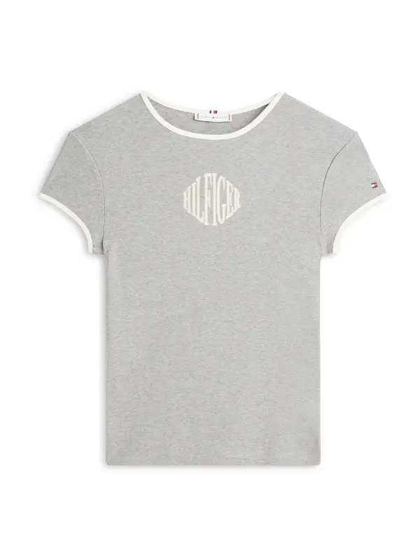 TOMMY HILFIGER TOMMY HILFIGER Majica 'RINGER'  bež / siva / bijela