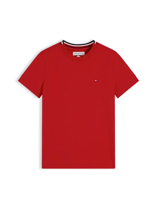 TOMMY HILFIGER TOMMY HILFIGER Majica 'Signature Tape Collar'  mornarsko plava / crvena / bijela