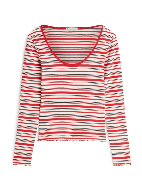 TOMMY HILFIGER TOMMY HILFIGER Majica  siva / crvena / bijela