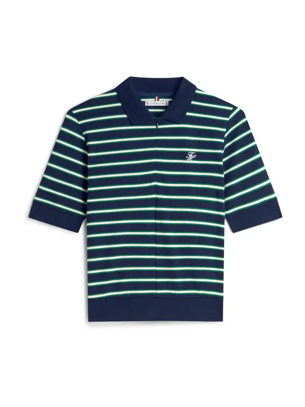 TOMMY HILFIGER TOMMY HILFIGER Majica  svijetlobež / mornarsko plava / tamno zelena