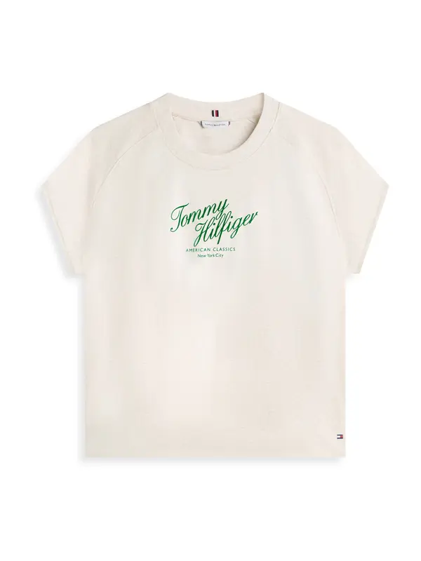 TOMMY HILFIGER TOMMY HILFIGER Majica  svijetlobež / travnato zelena