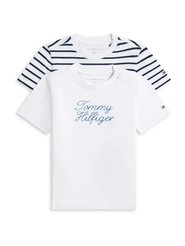 TOMMY HILFIGER TOMMY HILFIGER Majica  tamno plava / bijela