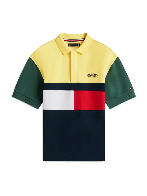 TOMMY HILFIGER TOMMY HILFIGER Majica  tamno plava / žuta / zelena / bijela